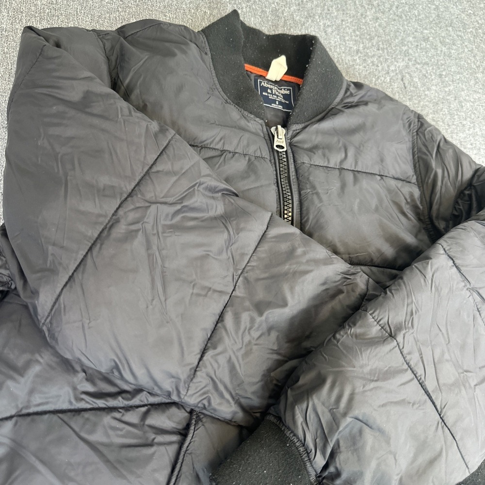 Abercrombie & Fitch Mens Packable Puffer Jacket Water Resistant Hoodless Black S